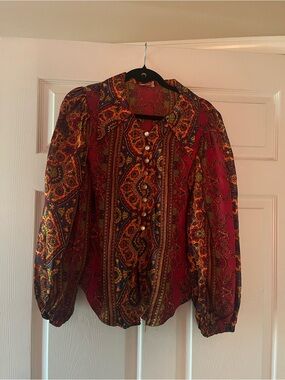 Vintage 70s Satin Button-Up Blouse